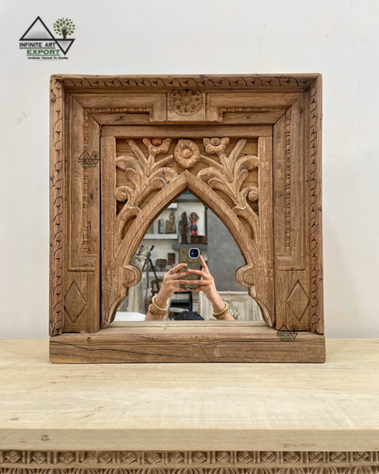 Antique Wooden Arch Mirror Frame