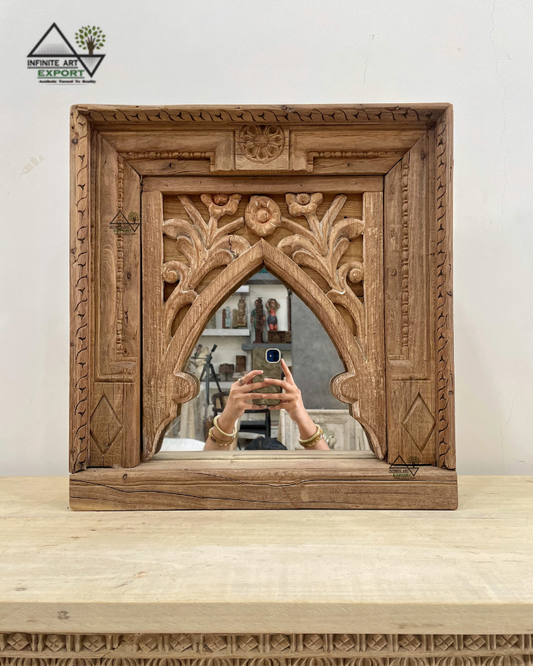 Antique Wooden Arch Mirror Frame