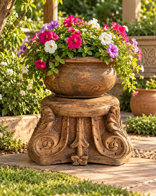 Heritage Wooden Decor Stand - Pillar Base