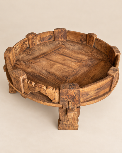 Gujarat Old Wooden Decor Chakki Table / Center Decor Chakki
