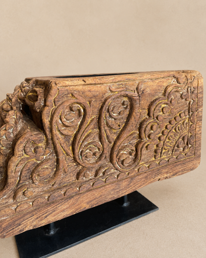 Heritage Teak Wood Carved Candle Stand / Statue Holder / Plant Holder