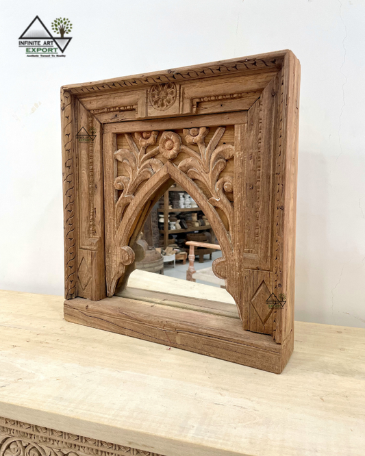 Antique Wooden Arch Mirror Frame