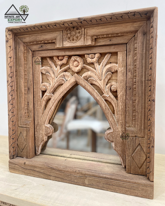 Antique Wooden Arch Mirror Frame