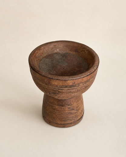 Vintage Wooden Candle Holder & Planter