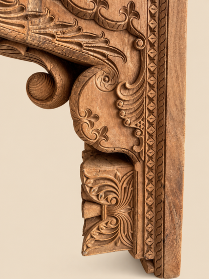 Vintage Hand-Carved Wooden Architectural Bracket