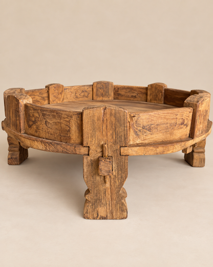 Gujarat Old Wooden Decor Chakki Table / Center Decor Chakki