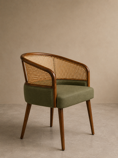 Cane Accent Chair & Coffee Table Set