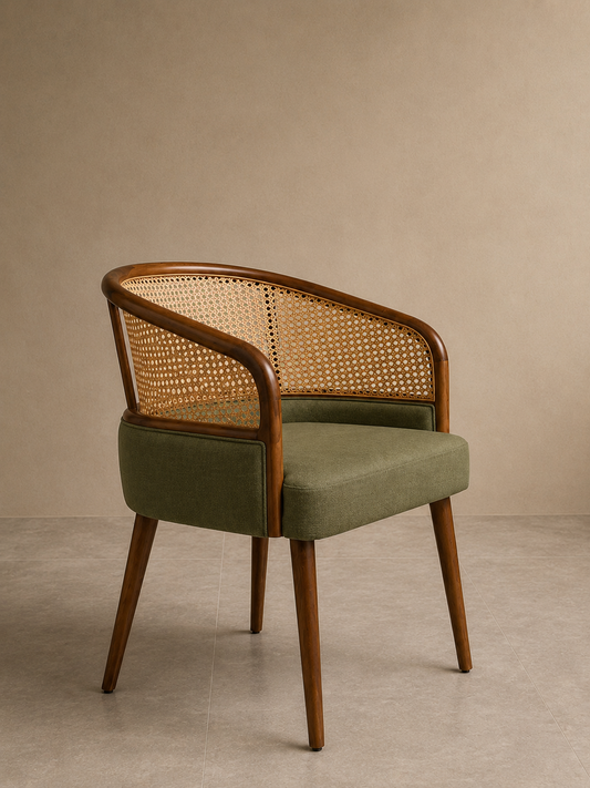 Cane Accent Chair & Coffee Table Set