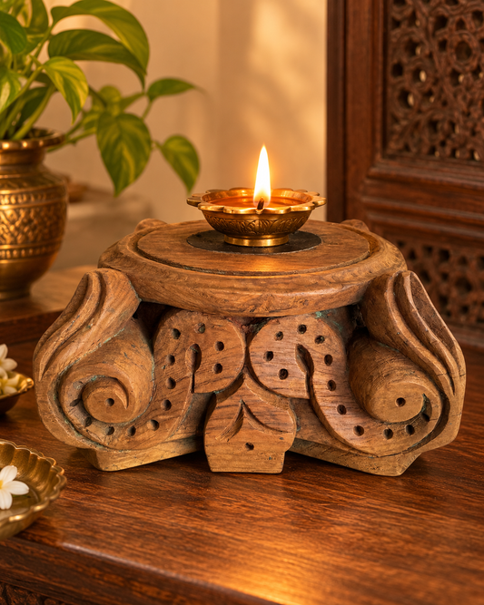 Vintage Wooden Decorative Pillar Base