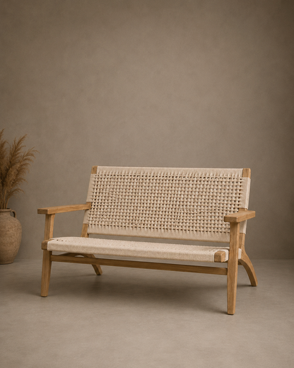 Cane Sofa and Coffee Table Set