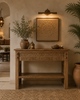 Vintage Hand-Carved Teak Console Table