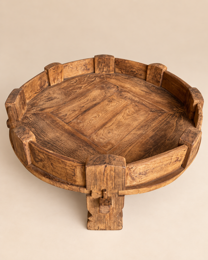Gujarat Old Wooden Decor Chakki Table / Center Decor Chakki