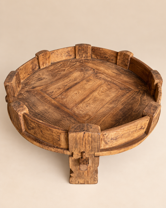 Gujarat Old Wooden Decor Chakki Table / Center Decor Chakki