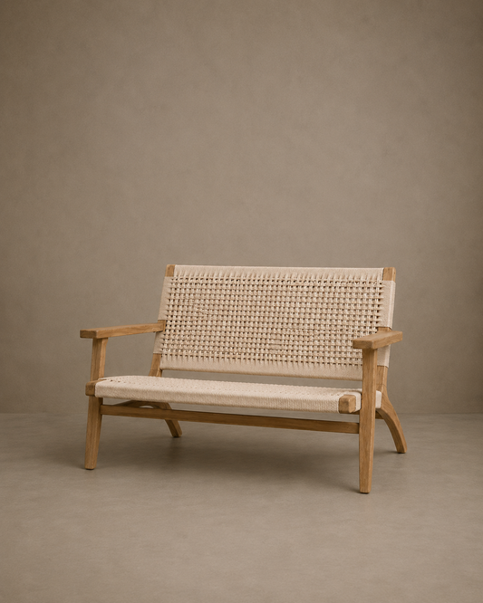 Cane Sofa and Coffee Table Set