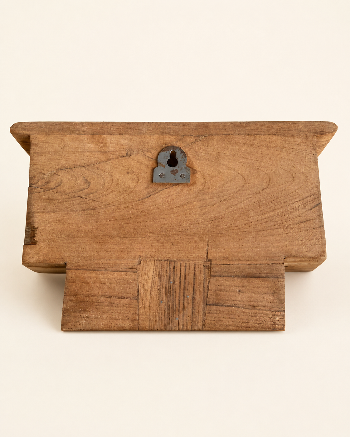 vintage artisan carved wooden wall shelf
