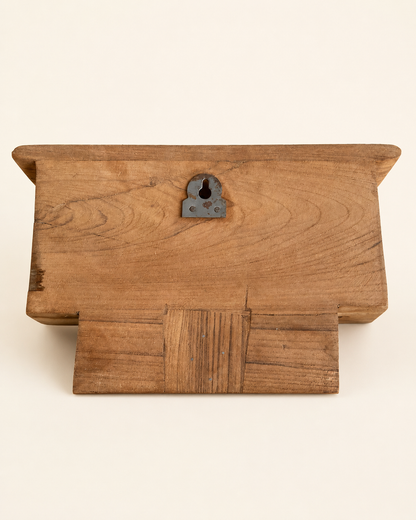 Vintage Artisan Carved Wooden Wall Shelf