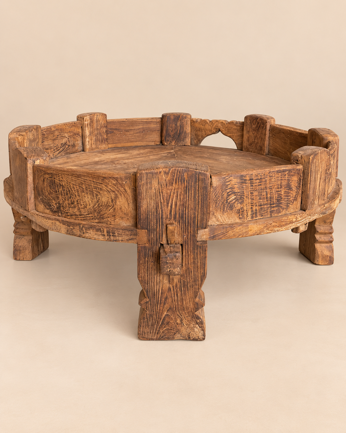 gujarat old wooden decor chakki table / center decor chakki