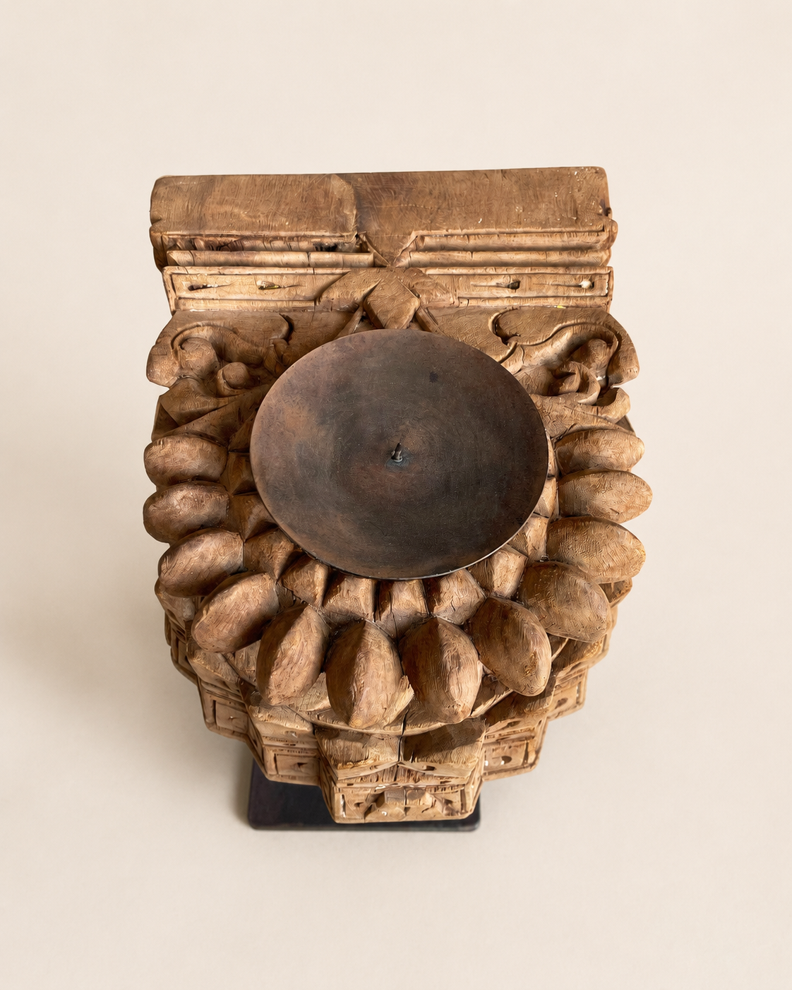 vintage hand-carved wooden display stand
