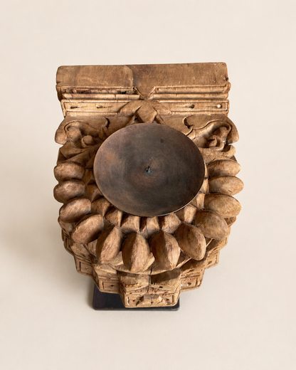 Vintage Hand-Carved Wooden Display Stand