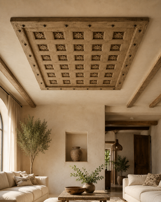 Heritage Floral Teak Wood Ceiling Panel