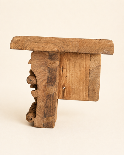 Vintage Hand Carved Wooden Shelf