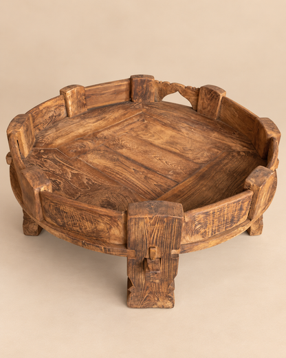 Gujarat Old Wooden Decor Chakki Table / Center Decor Chakki