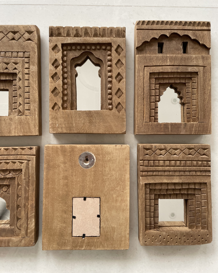handcrafted temple mirror (set of 6)