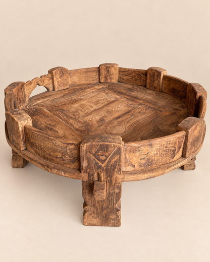 Gujarat Old Wooden Decor Chakki Table / Center Decor Chakki