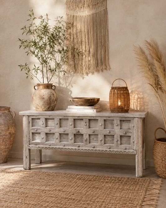 Handcrafted Console Table with Hidden Storage