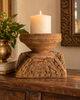 Vintage Hand-Carved Bird and Elephant Wooden Stand