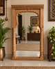 Vintage Hand-Carved Arched Architectural Mirror