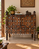 Old Gujarat Kutch Wooden Damchiya with Mirror Inlay with Traditional Chor Khana / Secret Storage