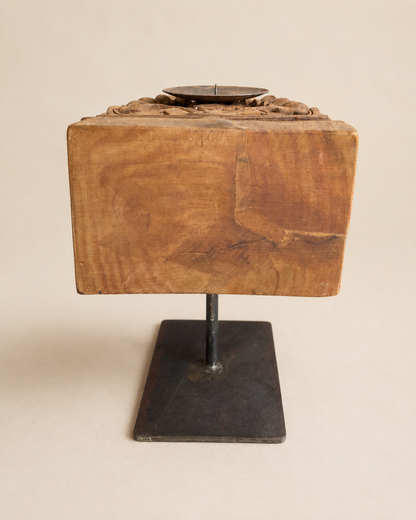 Vintage Hand-Carved Wooden Display Stand