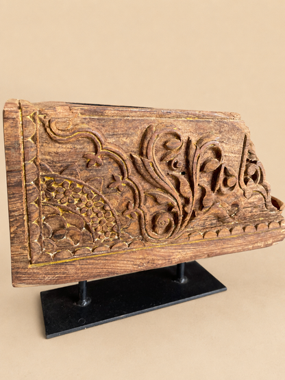 Heritage Teak Wood Carved Candle Stand / Statue Holder / Plant Holder