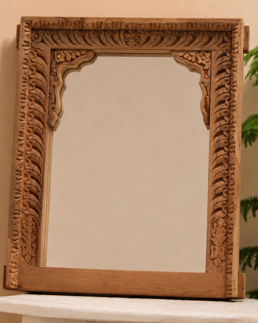 Antique Wooden Arch Mirror Frame