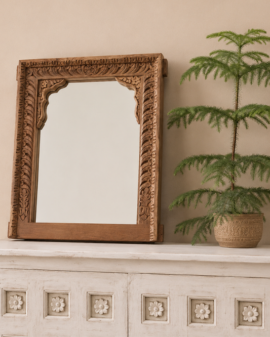 Antique Wooden Arch Mirror Frame