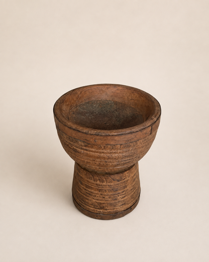 Vintage Wooden Candle Holder & Planter