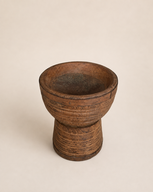 Vintage Wooden Candle Holder & Planter