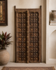 Original Shekhawati Hand-Carved Marwar Teak Decorative Door Panel