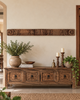 Vintage Hand-Carved Floral Architectural Wooden Wall Panel