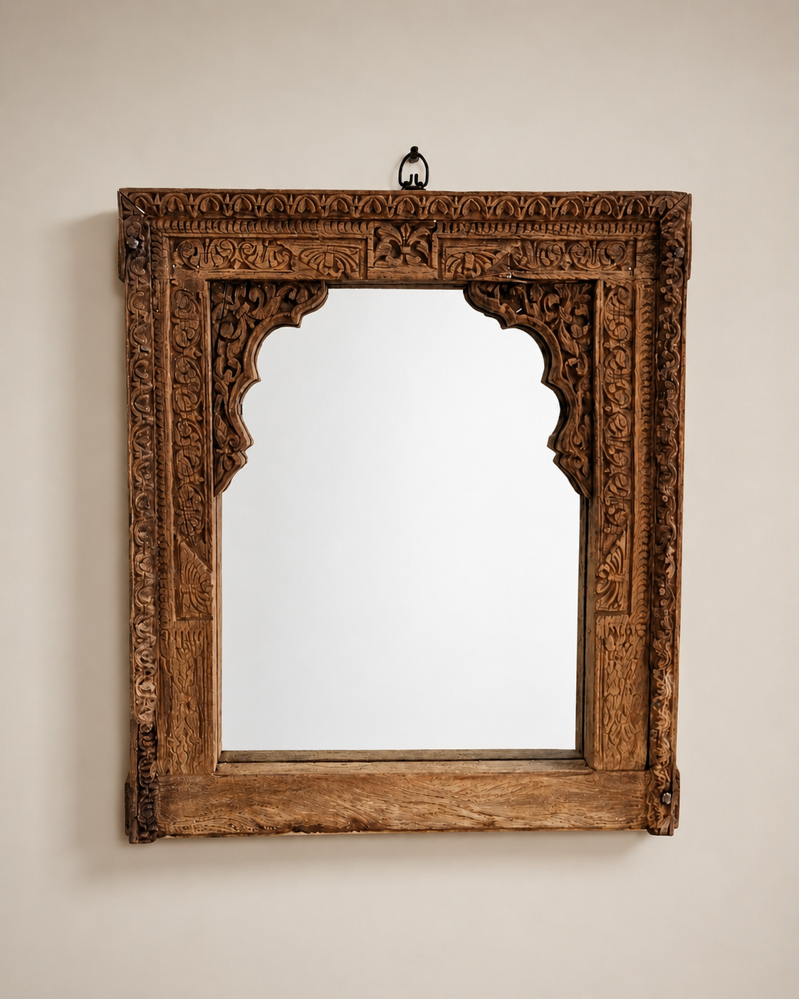 antique wooden arch mirror frame