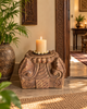 Vintage Hand-Carved Pillar Base Candle Holder