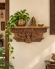 Vintage Hand-Carved Floral & Leaf Wall Shelf