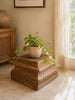 Vintage Hand-Carved Pillar Base Plant, Statue & Candle Stand