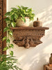 Vintage Hand-Carved Peacock Wooden Bracket