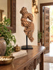 Vintage South Indian Hand-Carved Peacock on Iron Stand
