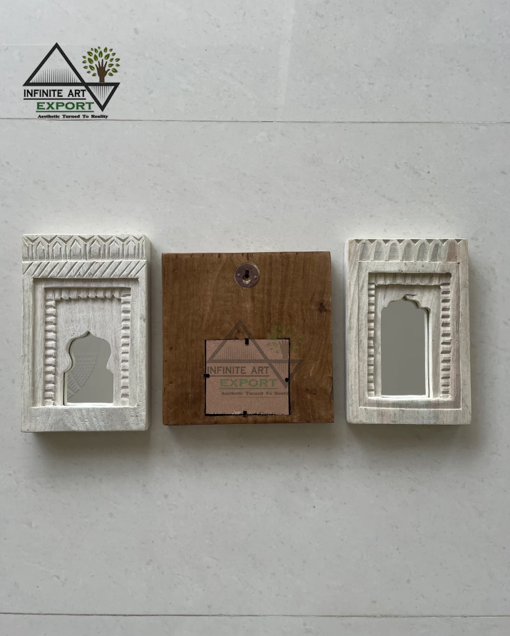 heritage wooden arch mirror frame ( set of 3)