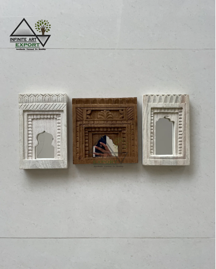 heritage wooden arch mirror frame ( set of 3)
