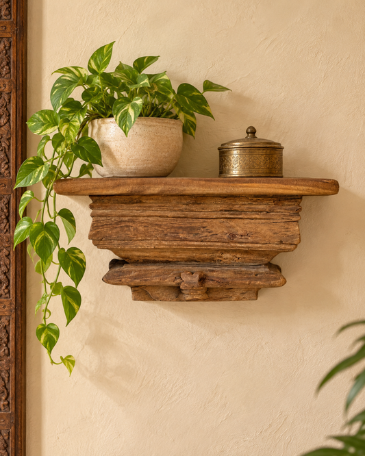 Antique-Style Wooden Wall Shelf