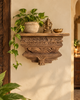 Vintage Hand-Carved & Floral Design Wall Shelf